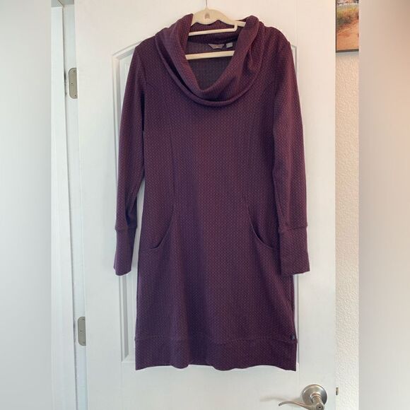 Merrell Indira Geometric Cowlneck Double Geo Ponte Knit Long Sleeve Pocket Dress - Picture 4 of 7